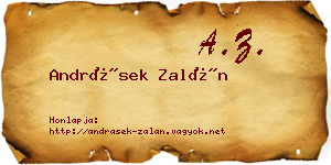 Andrásek Zalán névjegykártya