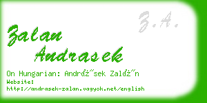 zalan andrasek business card